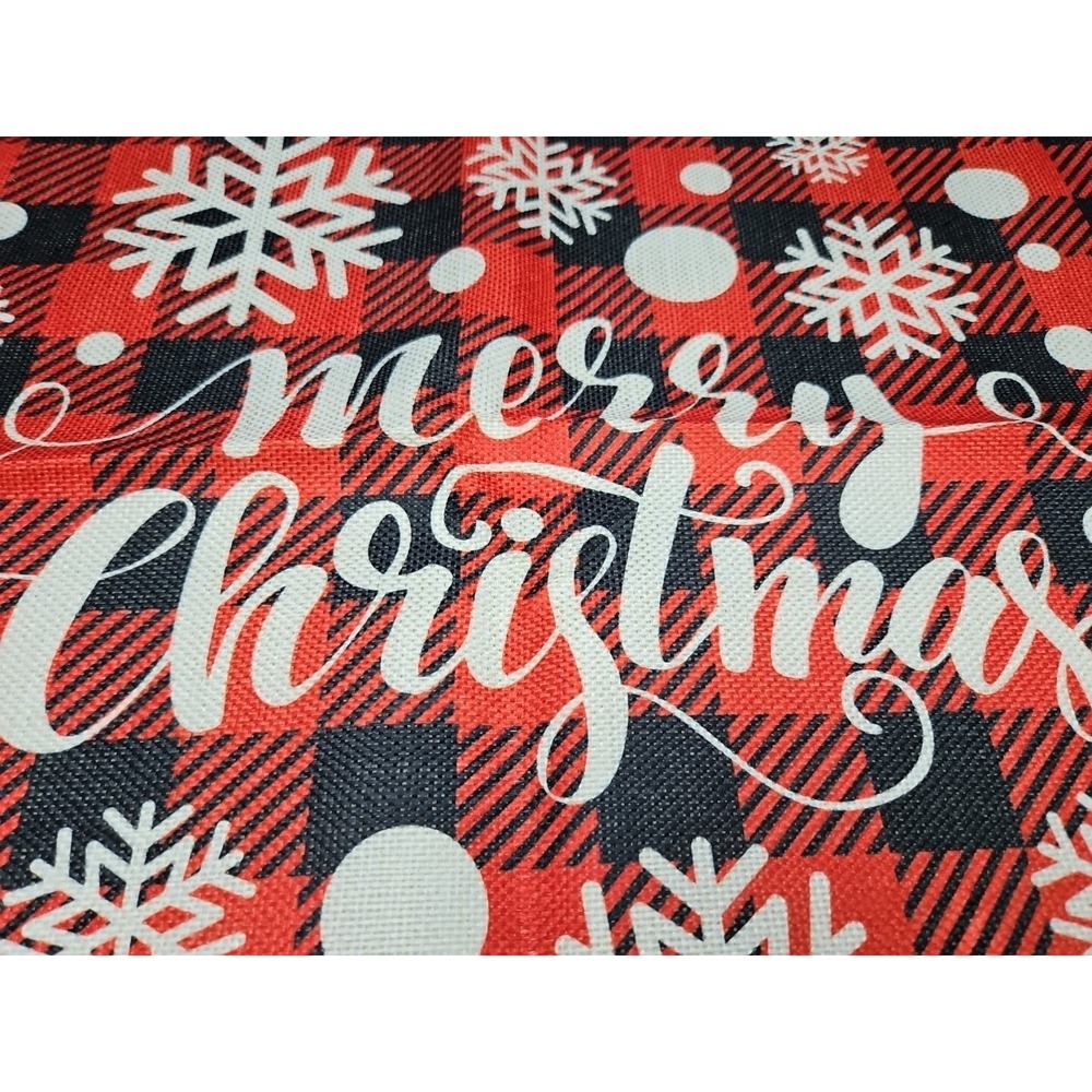 Merry Christmas Joy Xmas Trees Throw Pillow Covers 18x18in Winter Couch Set of 4